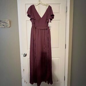 Full Length Sleeved Bridesmaid Dress
